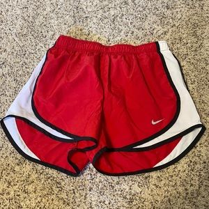 red nike shorts